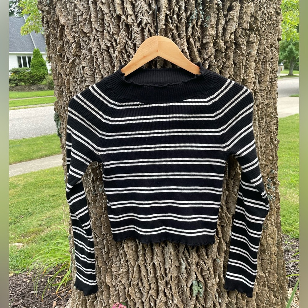 Cropped striped sweater, size small!